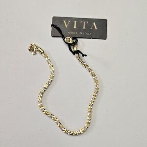 Vita Italian S925 Sterling Silver Two Tone Twisted Bracelet